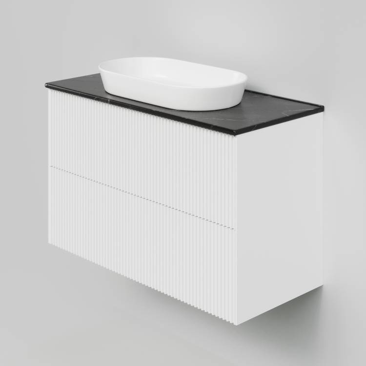 Тумба с раковиной La Fenice Terra Twin Bianco NFNC-01-TER-B-100-2-3-M-GB белая матовая, 100 см