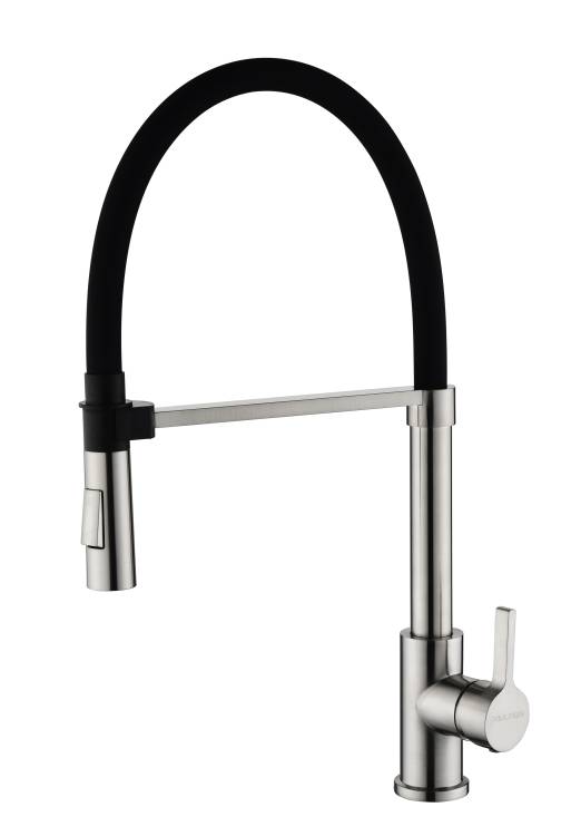 Смеситель для кухни Paulmark Halt Ha214021-BS с гибким изливом, брашированная сталь