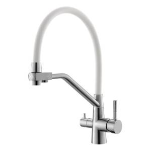 Смеситель для кухни Esko K25 W с подключением к фильтру, белый