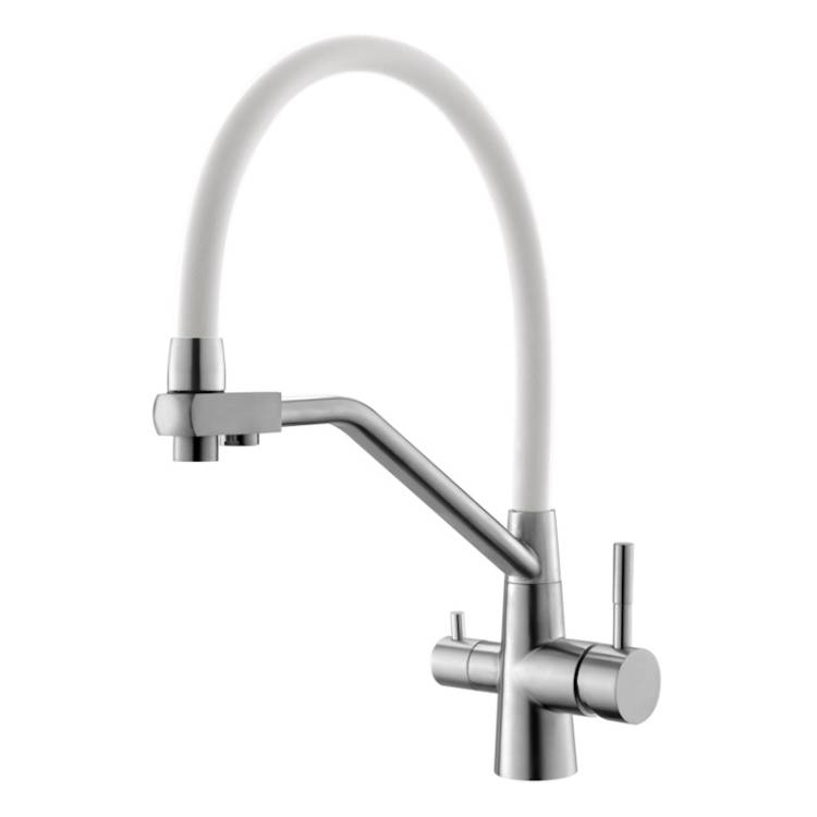 Смеситель для кухни Esko K25 W с подключением к фильтру, белый