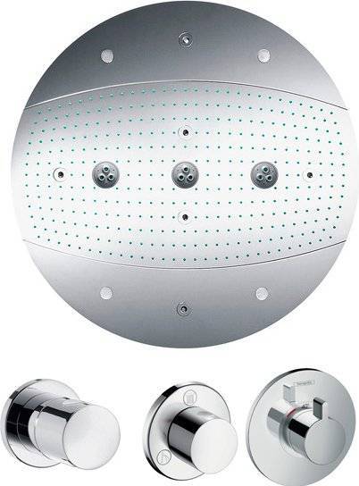 Душевой комплект Hansgrohe Raindance Rainmaker 28404000 С ВНУТРЕННЕЙ ЧАСТЬЮ, с подсветкой