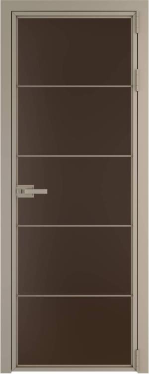 Межкомнатная дверь Profil Doors 5 AX цвет профиля Никель матовый, стекло безопасное 6 мм монохром шоколад 600x2000