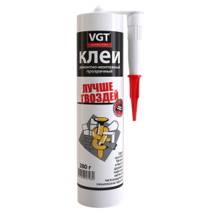 Клей акриловый ремонтно-монтажный VGT прозрачный 0.28 кг