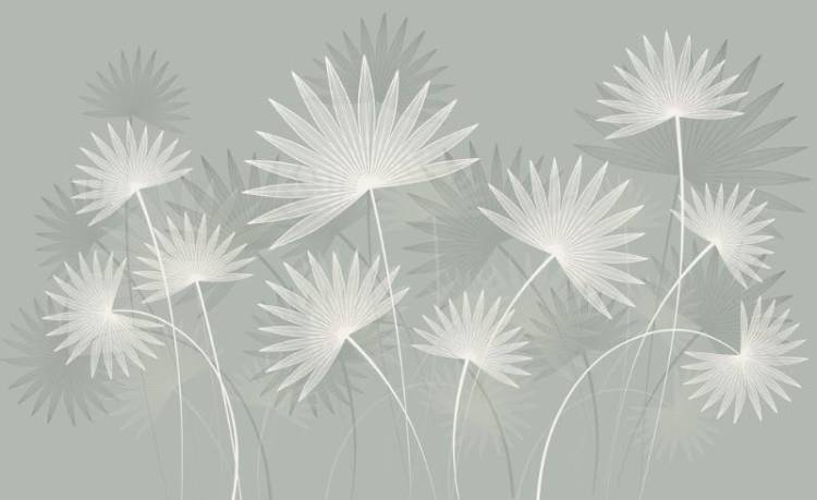 3D Фотообои Artegrafico «Пальмовые листья в мятных оттенках» PL-012 песок