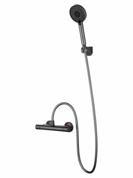 Смеситель для душа Wonzon & Woghand WW-B1005-A-BGG с термостатом, темный графит