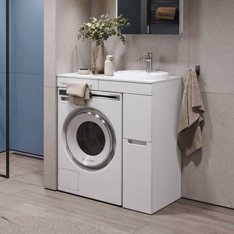 Тумба с раковиной Alavann Cosmetic 85 белая, левая