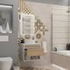 Тумба с раковиной Teymi Ritta подвесная, белый, дуб, 55 см, с раковиной Martta D36 фото 4
