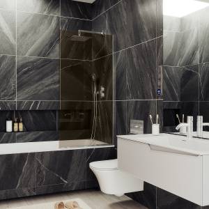 Шторка на ванну MaybahGlass MGV-67-5у стекло бронза, профиль хром матовый, 1400x500