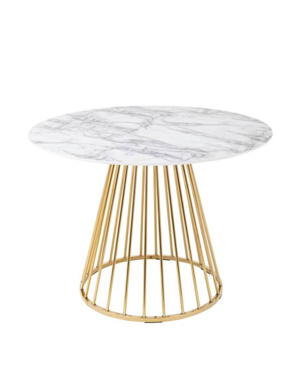 Стол обеденный Stool Group Ливерпуль FDC7012 DUAL белый мрамор 110x110x75