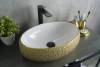 Раковина Gid Lago Nc433 52219 белая с золотом, 48x34x15