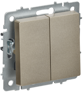 Выключатель 2-клавишный перекрестный IEK Brite BR-V23-0-10-K37 шампань