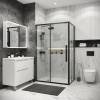 Душевой уголок Grossman Cosmo 120.K33.02.1010.21.02 профиль черный матовый, стекло шиншилла, 100x100x195 фото 2