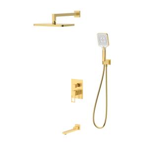 Душевой комплект DQ Dortmund DA1715607 встраиваемый с изливом, золото матовое