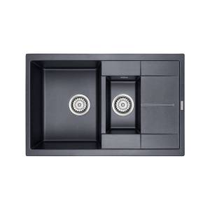 Кухонная мойка Paulmark Feste PM237850-BLM черный металлик