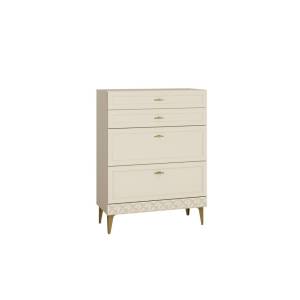 Комод Моби Марион 16.249 Слоновая кость С341 PE, Слоновая кость 6898 ПВХ, Белый PE шагрень