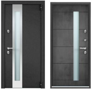 Входная стальная дверь Torex SNEGIR PRO-C MP 961431 Букле коричневый/ПВХ Бетон темный 2000x880
