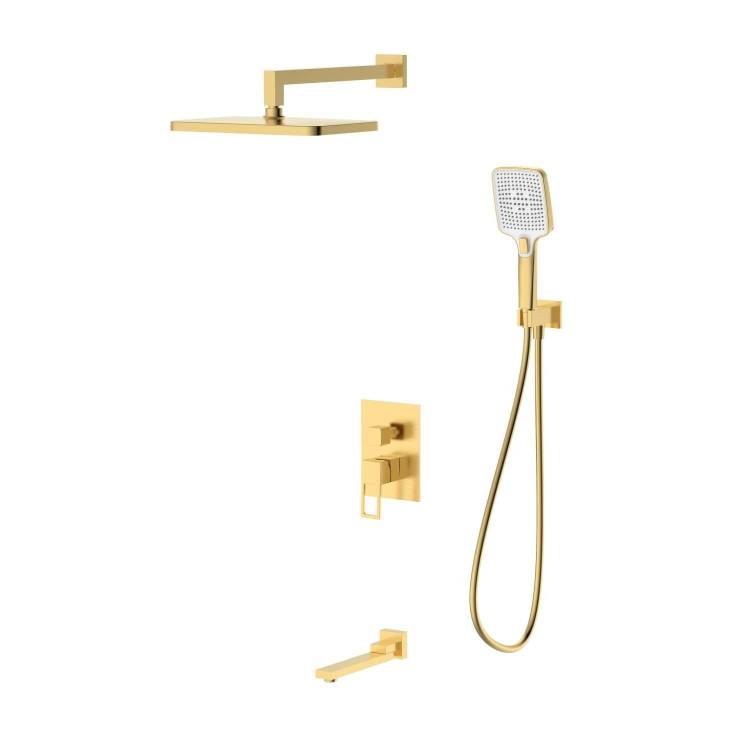 Душевой комплект DQ Dortmund DA1715607 встраиваемый с изливом, золото матовое