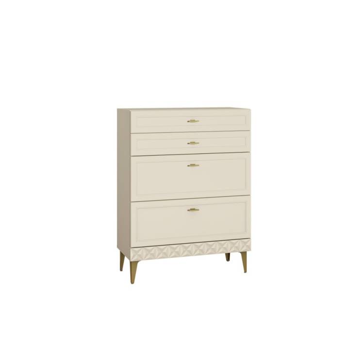 Комод Моби Марион 16.249 Слоновая кость С341 PE, Слоновая кость 6898 ПВХ, Белый PE шагрень