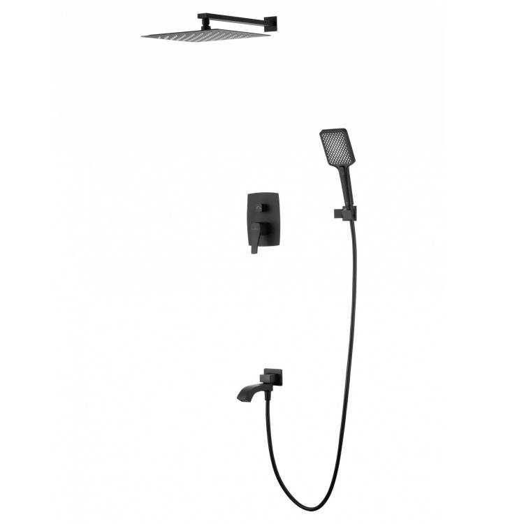 Душевой комплект Wonzon & Woghand WW-88939072-MB черный, встраиваемый