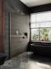 Душевая перегородка MaybahGlass MGD-728-5ш 79x195, стекло бронза матовая 8 мм, профиль хром матовый