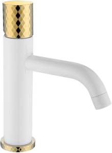 Смеситель для раковины Boheme Stick 121-WG White Diamond Gold