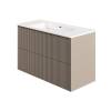 Тумба с раковиной La Fenice Terra Twin Cappuccino NFNC-01-TER-C-100-2-3-100 бежевая матовая, 100 см