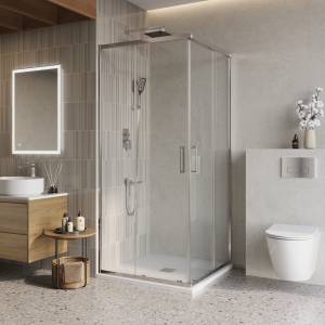 Душевой уголок BelBagno LUCE-A-2-80-C-Cr профиль хром, стекло прозрачное, 80x80x195