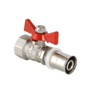 Шаровой кран VALTEC под пресс, рукоятка бабочка 16х1/2 вн.