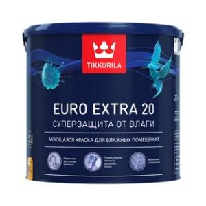 TIKKURILA EURO EXTRA 20 краска моющаяся для влажных помещений, база A (0,9л)
