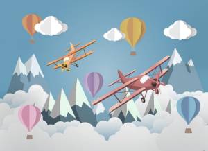 3D Фотообои Artegrafico «Воздушное оригами» KID-057 песок