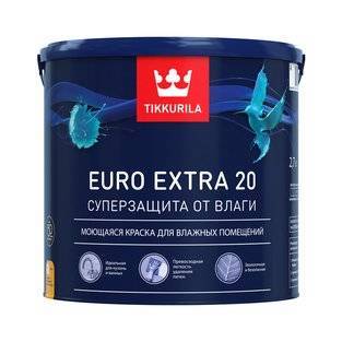 TIKKURILA EURO EXTRA 20 краска моющаяся для влажных помещений, база A (0,9л)