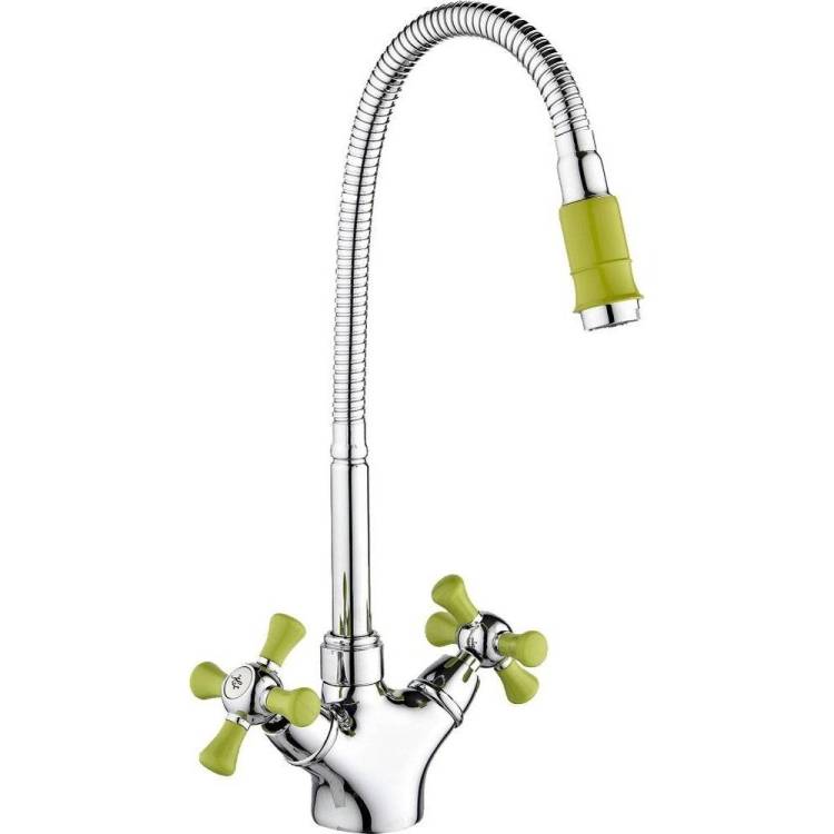 Смеситель для кухни РМС SL92GR-279F хром, зеленый