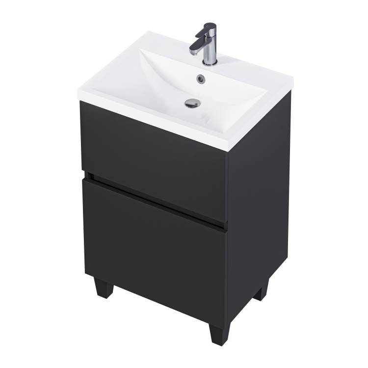 Тумба под раковину 1MarKa Aris Ц0000035780 антрацит, монолит дарк, 69x44x87