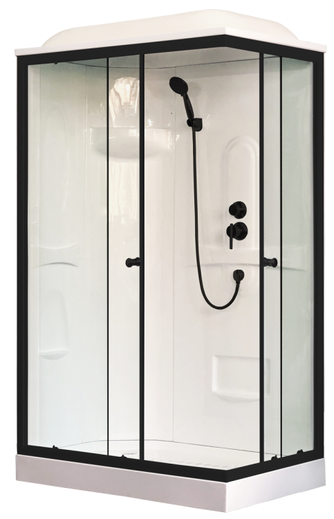 Душевая кабина Royal Bath HP RB8120HP1-T-BL-L профиль черный, стекло прозрачное, 120x80x217