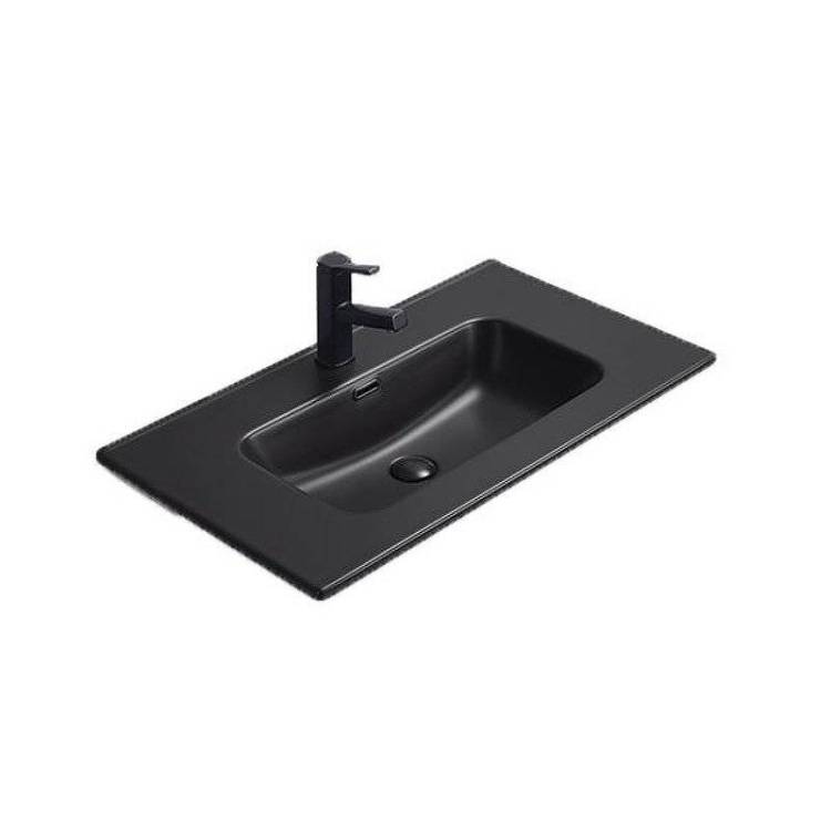 Раковина Gid Integrado 72209 Bm9080s 80 см, черная матовая