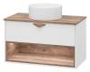 Тумба с раковиной Brevita Bergen - 90 Дуб Гала, Белый матовый 52x90x48
