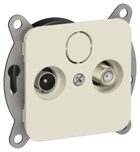 ТВ-розетка TV+SAT проходная IEK Flite FI-AF23-P-K86 сливочный