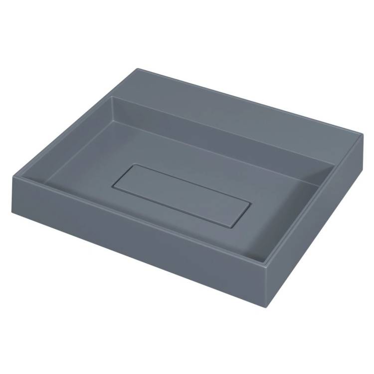 Раковина Uperwood Tanos Quartz RTanosQuartz50B без отверстия для смесителя, бетон, 50x42.5