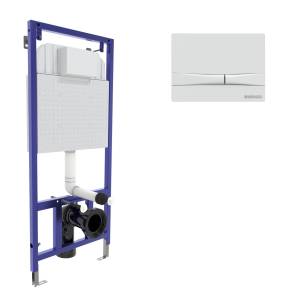 Система инсталляции Berges Novum 40254 для скрытого монтажа, с кнопкой F4, белая SoftTouch