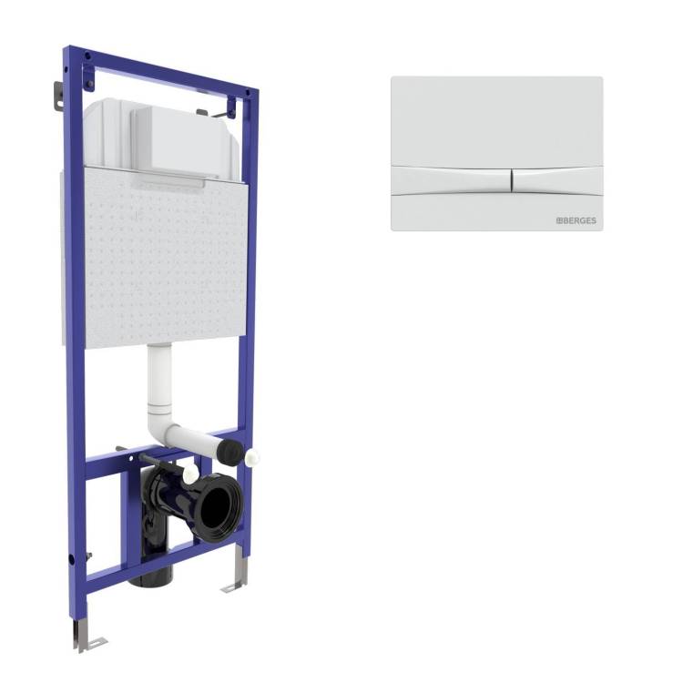 Система инсталляции Berges Novum 40254 для скрытого монтажа, с кнопкой F4, белая SoftTouch