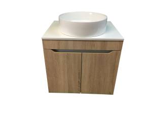 Тумба с раковиной Sintesi STL.W7021_00004151975 подвесная, Дуб сонома, белый