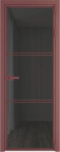 Межкомнатная дверь Profil Doors 3 AX цвет профиля Красный антрацит, стекло безопасное 6 мм тонированное 600x2000