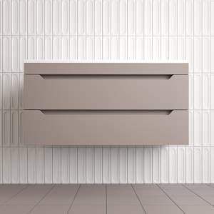 Тумба с раковиной Style Line Остин подвесная, тауп темный, раковина белая, 55x100x45
