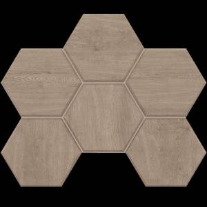 Мозаика Estima Classic Wood 39895 Mosaic/CW02_NR/25x28,5/Hexagon Dark Grey 25x28.5