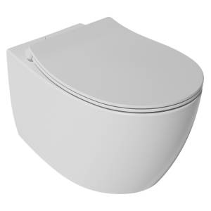Унитаз подвесной Isvea Sentimenti Neo 10AR02010SV-2L + 40D80201I-S безободковый, с крышкой-сиденьем микролифт, белый матовый