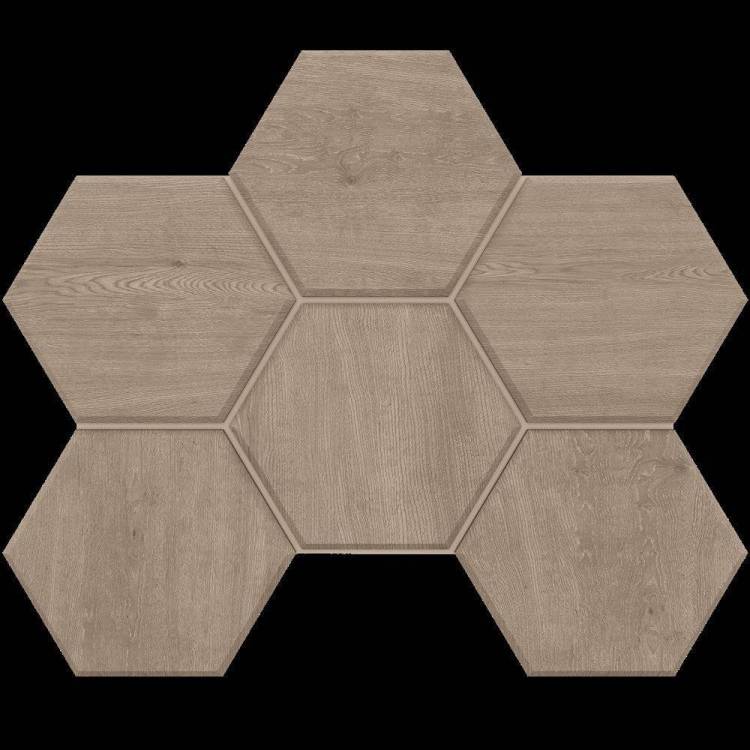 Мозаика Estima Classic Wood 39895 Mosaic/CW02_NR/25x28,5/Hexagon Dark Grey 25x28.5