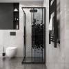 Душевой уголок Niagara Eco NG-1008-14QBLACK профиль черный матовый, стекло с узором, 80x80x190 фото 4