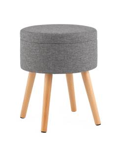 Пуф Stool Group Store Woody HS-WL14 V18 серая, рогожка, с ящиком