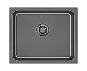 Мойка кухонная Paulmark Vista PM305444-GM вороненая сталь