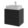 Тумба с раковиной Orange Line Li-60TubMDF+B04-500W черная матовая, 60 см